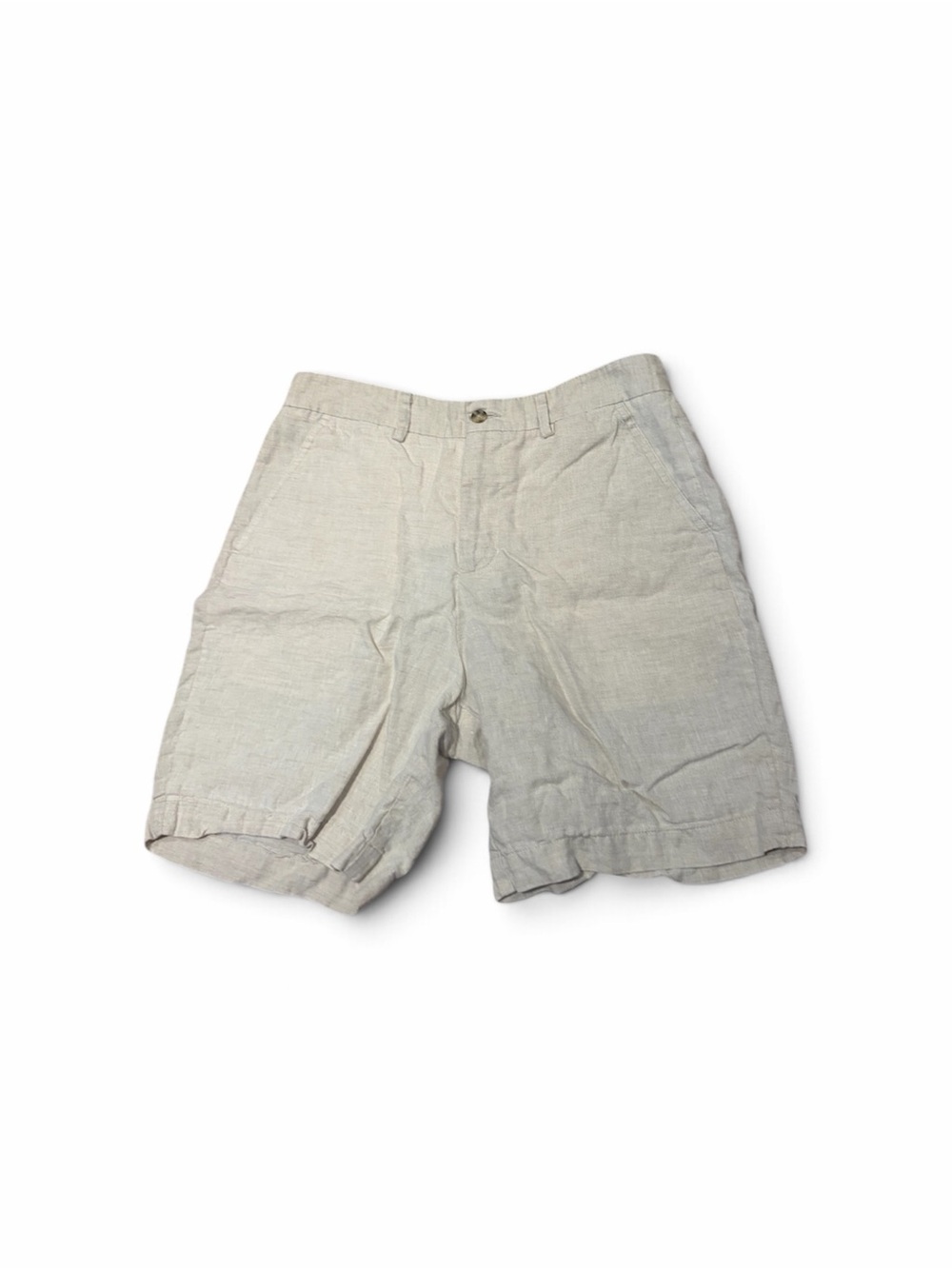 Zara Men's Casual Linen-Blend Shorts - Beige